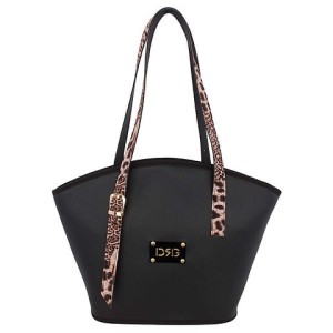 Women's Animal Print Shoulder Tote Bag 26133-1211 De Raggi Black